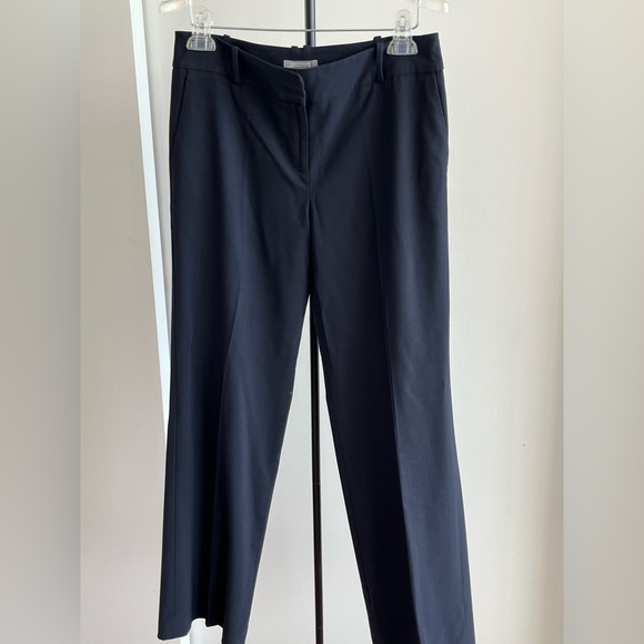 Ann Taylor Stretch wool blend dress pant black flat front straight leg lined 6 - Picture 7 of 11